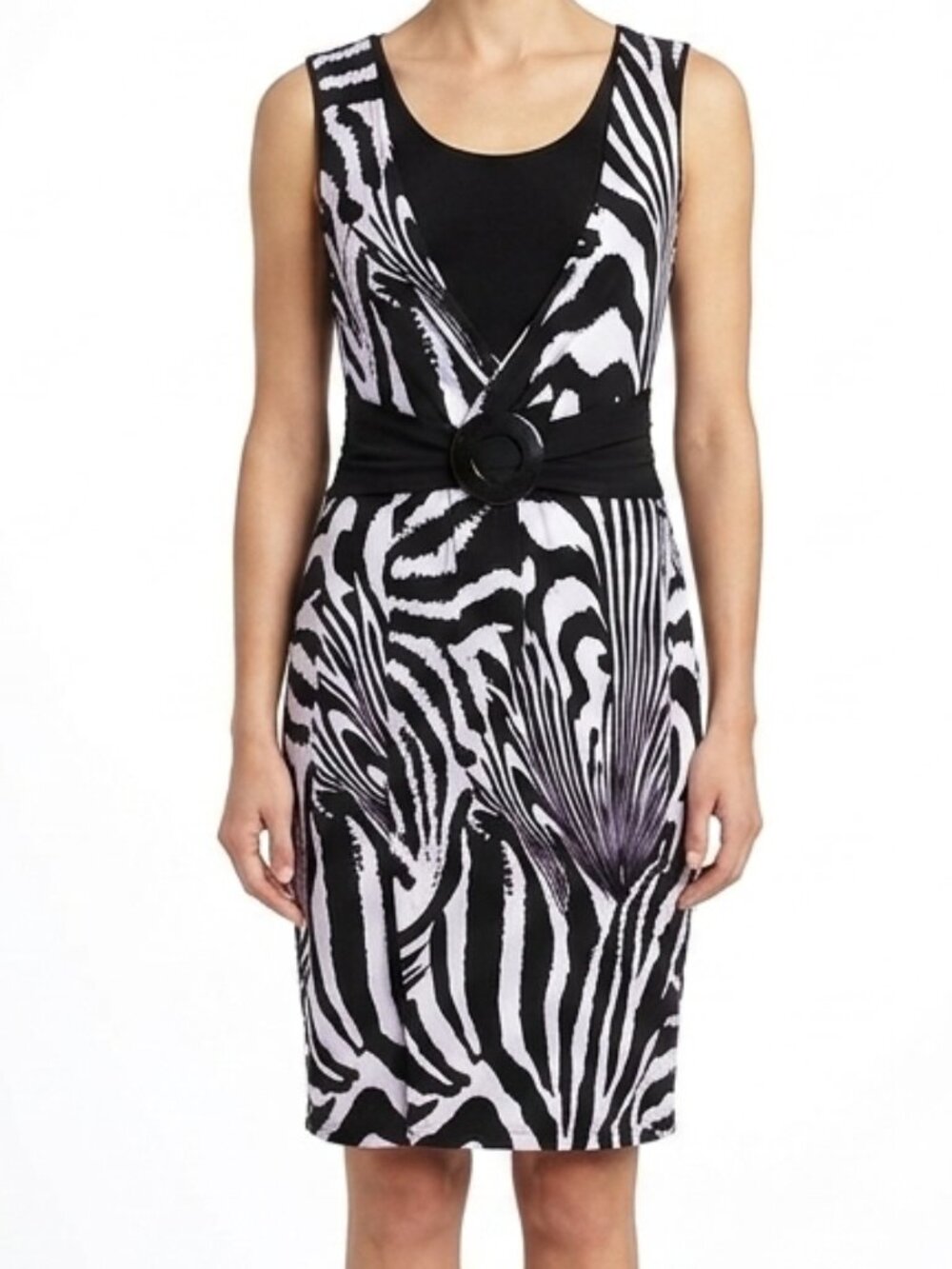 Picadilly Zebra Print Stretch Dress w/Built in Cami NEW Sz. Sm